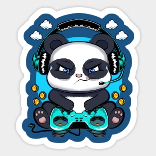 panda gamer, game addicts Sticker